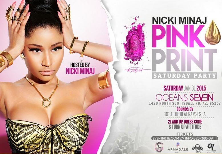 Nicki Minaj: Pink Printed Dress