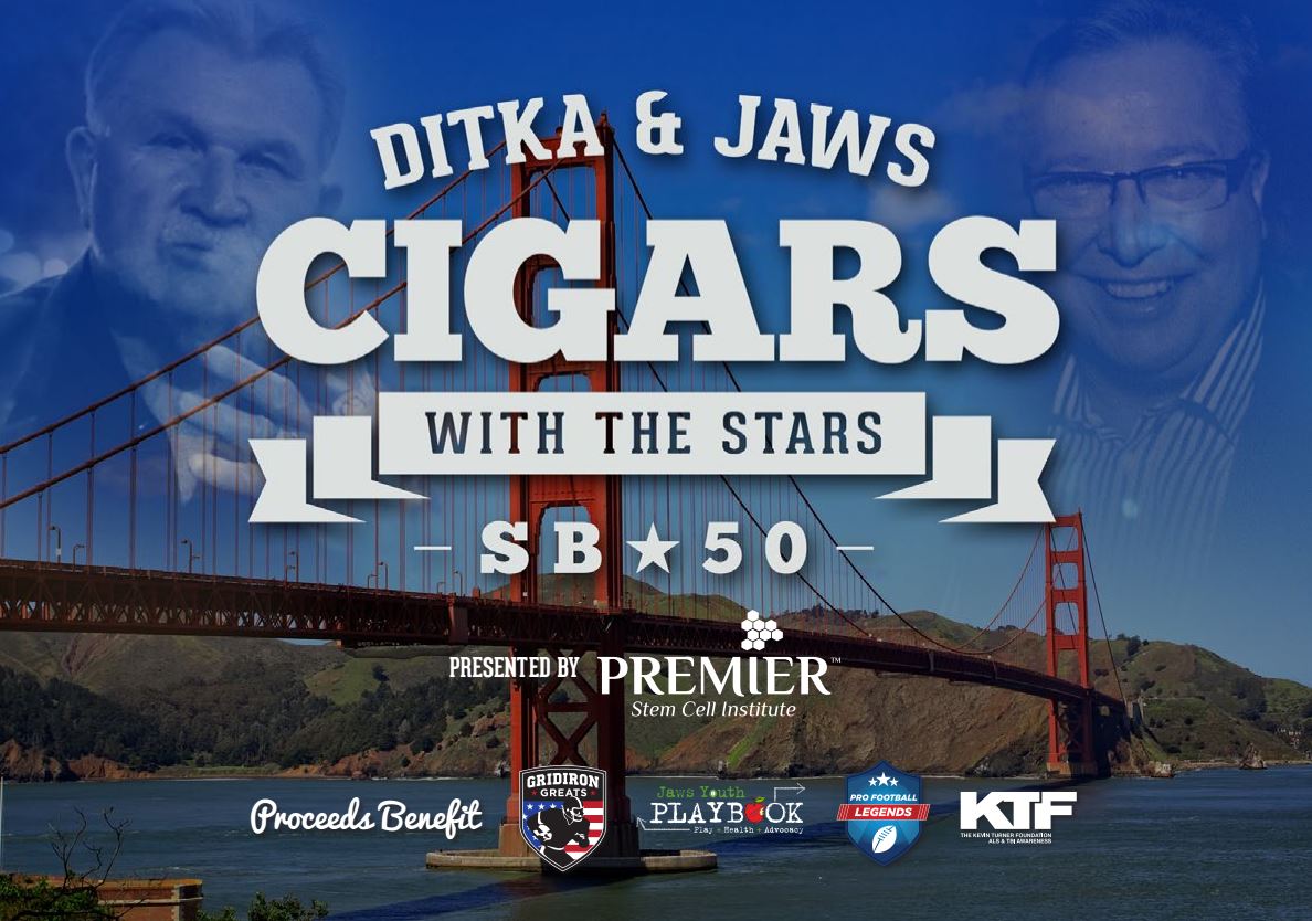 Ditka & Jaws Cigars with the Stars Super Bowl 50 Party 2016 San Francisco SF Bay Area