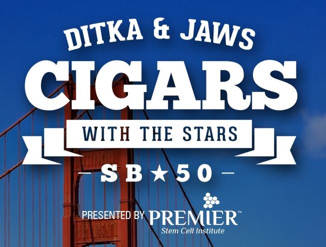 Ditka & Jaws Cigars with the Stars Super Bowl 50 Party 2016 San Francisco