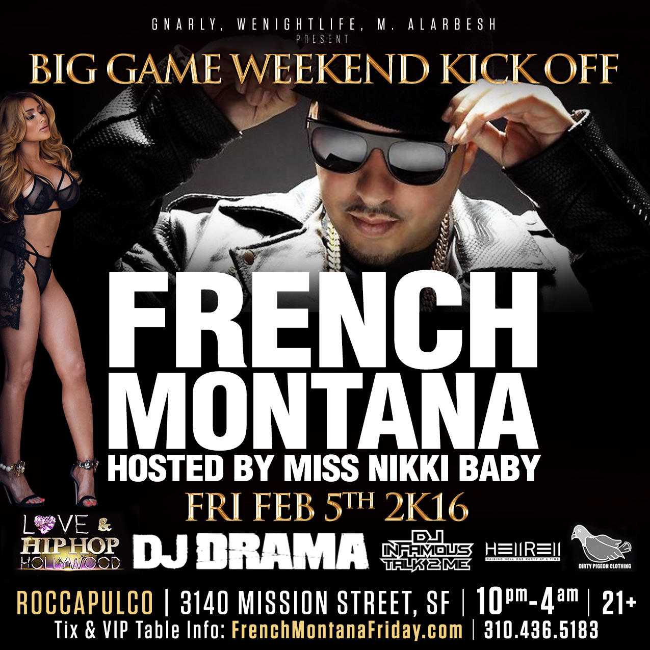 French Montana Super Bowl Party 2016 SF