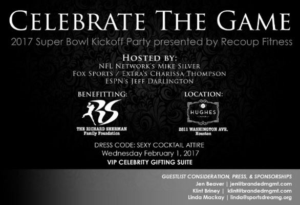 Celebrate the Game Richard Sherman Foundation Super Bowl Party Mike Silver Charissa Thompson